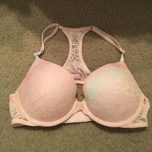 Pink razor back bra