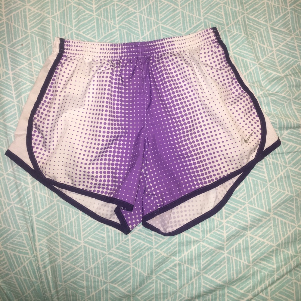Purple and White Nike shorts