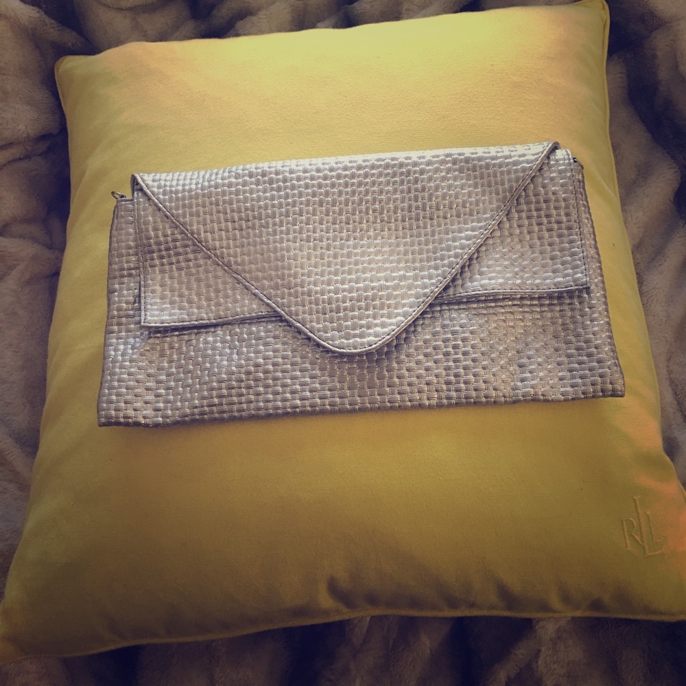 Silver clutch bag