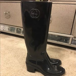 Gucci tall rain boots size 6.5