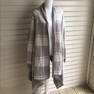 NWT Merona Acrylic Open Plaid Cardigan