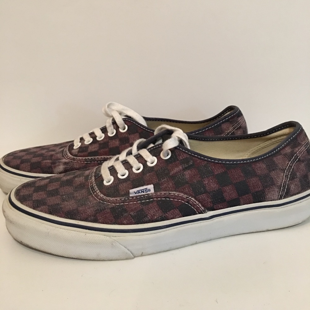 Vans Doren purple checkered vintage style