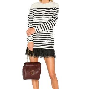 Red Valentino Sweatshirt striped tunic dress