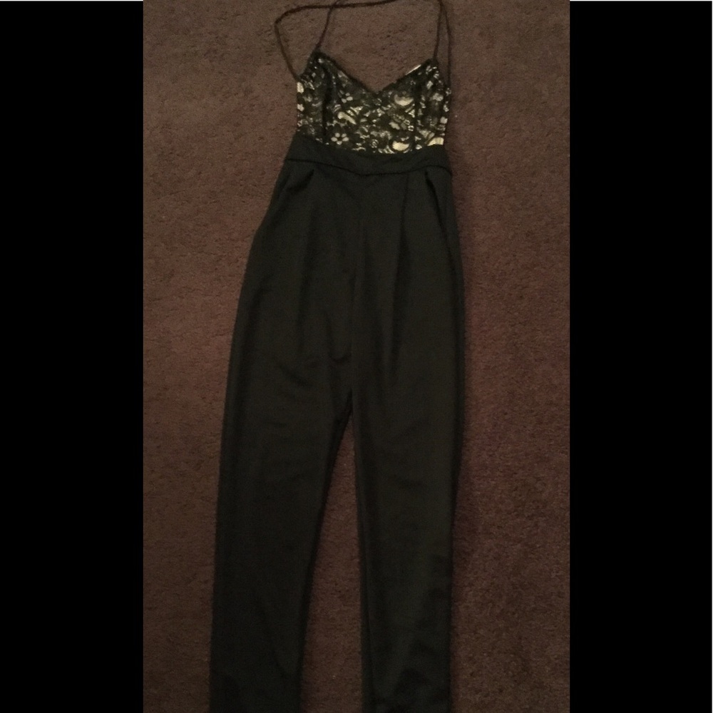 New Black Lace Top Romper