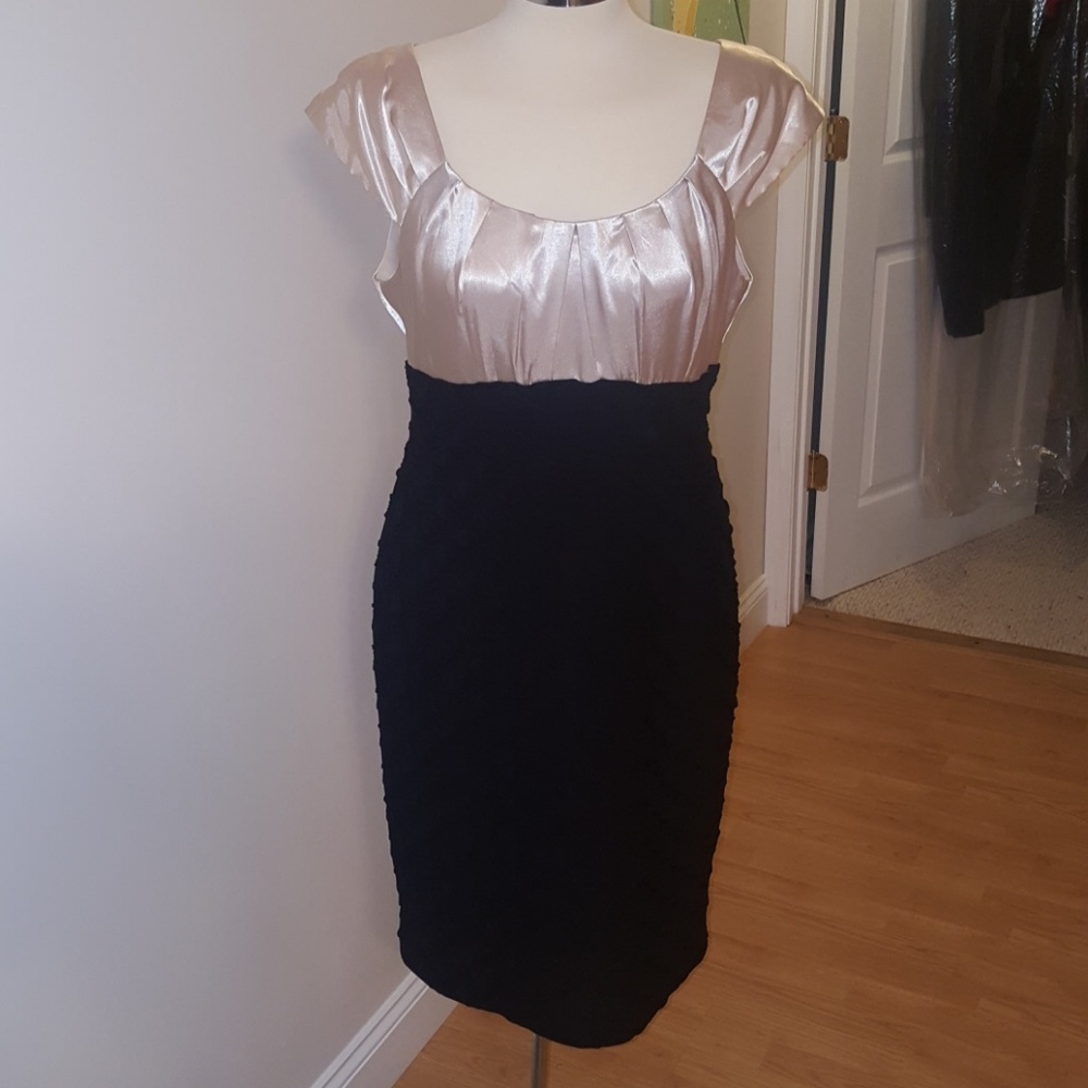 Gorgeous satin top with patterned bottom ??