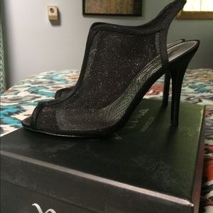 Nina black glitter heels. Size 9.5