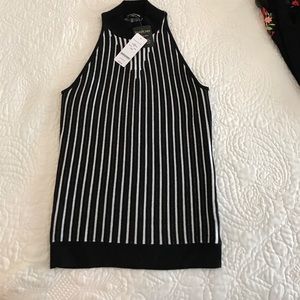 Bebe black and white mock turtleneck sweater XS