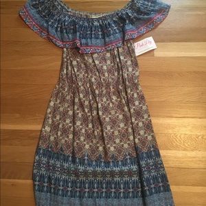NWT off shoulder print dress