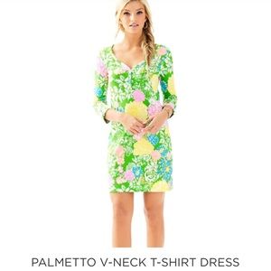 Lilly Pulitzer Palmetto V-Neck T-Shirt Dress