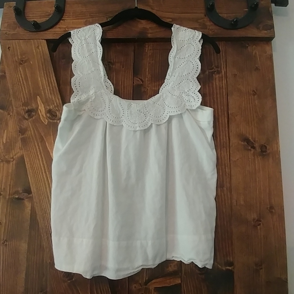 J Crew Summer Top with Eyelet detail