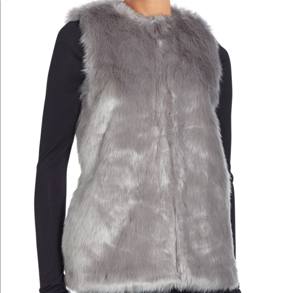Gray fur vest
