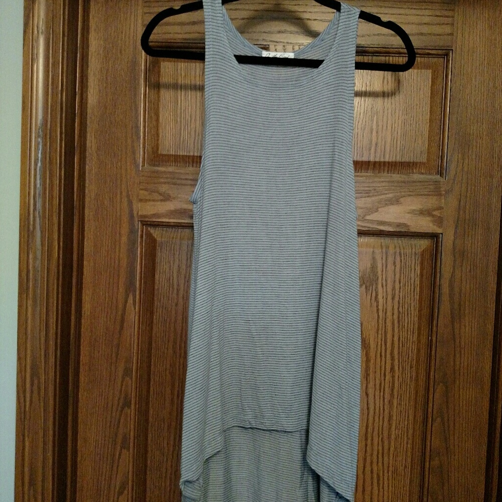 NWT Size L High Low Blue Striped Ultra Soft tank