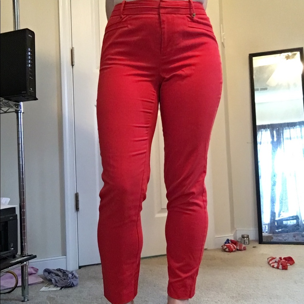 Calvin Klein Red Linen Pants