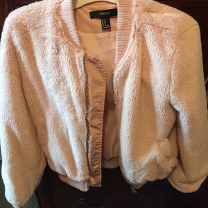 Forever 21 bomber fur jacket