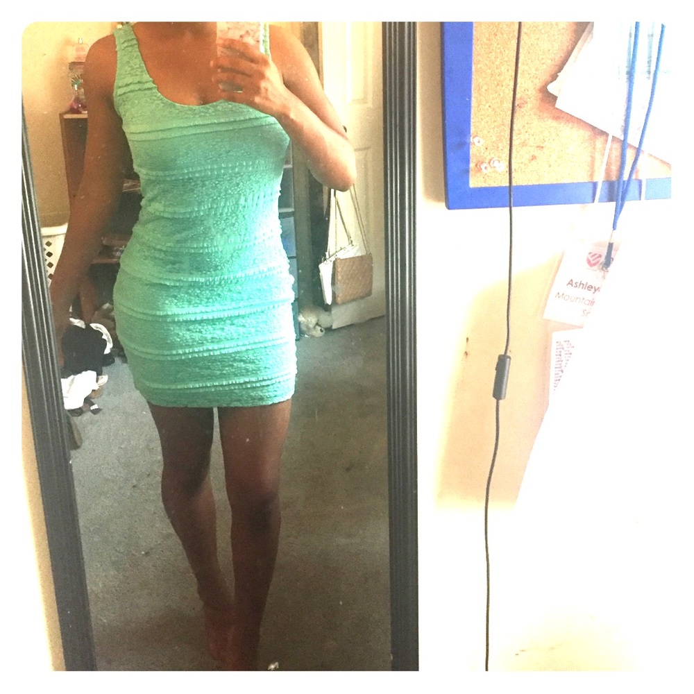 Turquoise pencil dress