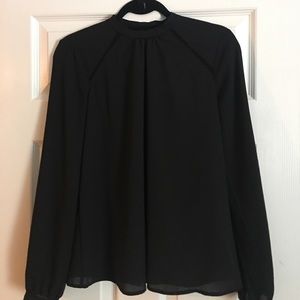Express Black Button Back Top