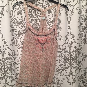 Sheer floral tank top