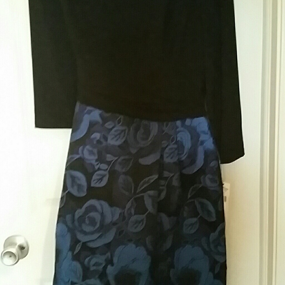 Beautiful Black and Royal Party Dress