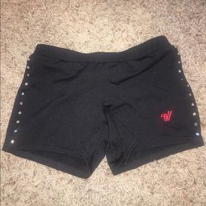 black and red rhinestone sot spandex