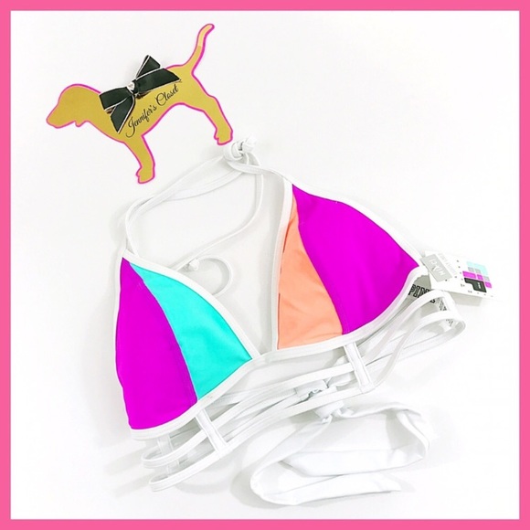 •Victoria's Secret PINK• Triangle Caged bikini top - Picture 3 of 5