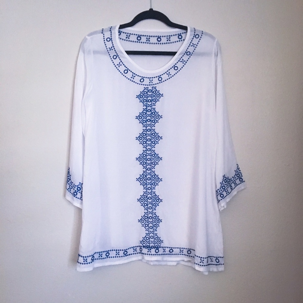 NWOT - Swim Cover-up with Pretty Blue Detail