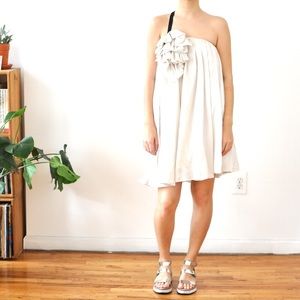 Elizabeth and James white silk cocktail dress