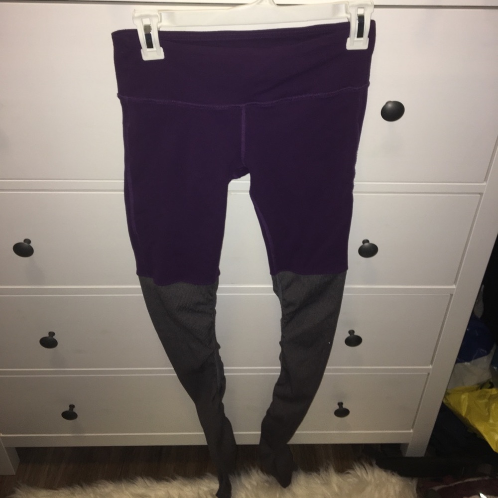 Alo goddess legging purple pennant/heather gray