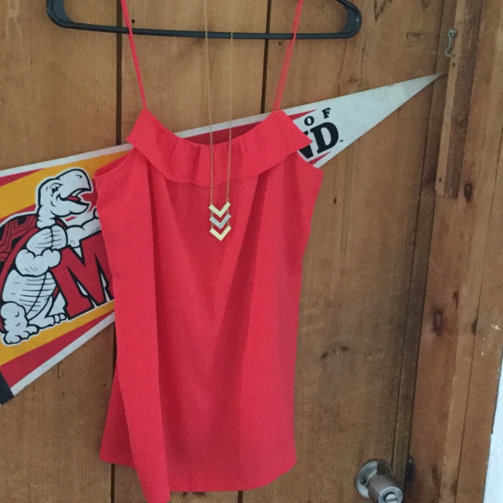 J. Crew factory pink ruffle cami size 0