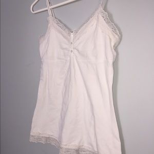 White lace edged cami