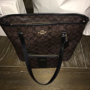 Coach zip top tote purse