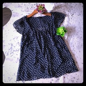 Nordstrom Blousy Navy Super Feminine Top