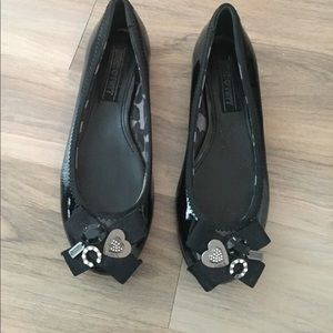 Coach black patent leather flats size 6