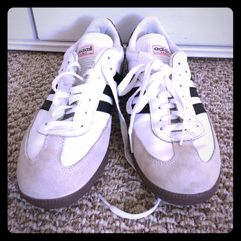 White size 10.5 samba soccer (indoor) shoes