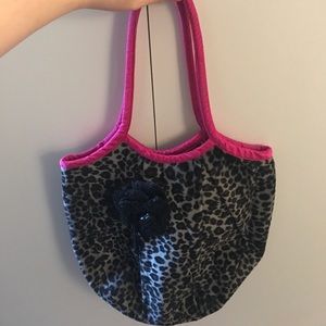 Leopard faux fur bag