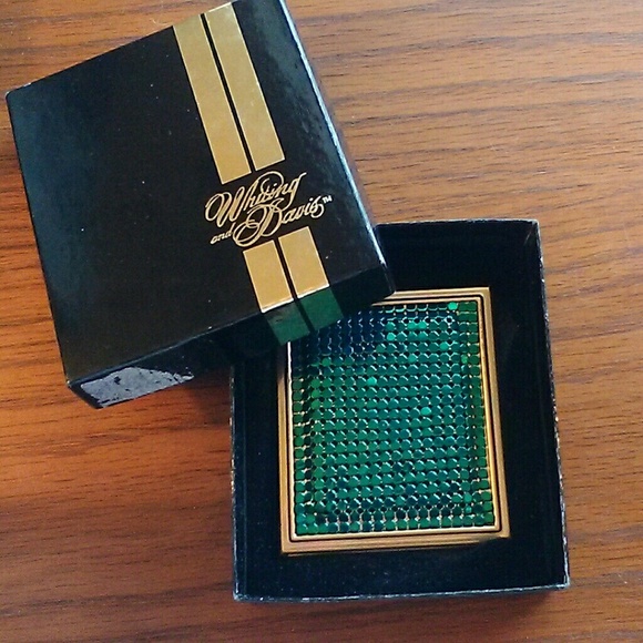 Whiting and Davis Accessories - Whiting & Davis Vintage Green & Gold Mirror