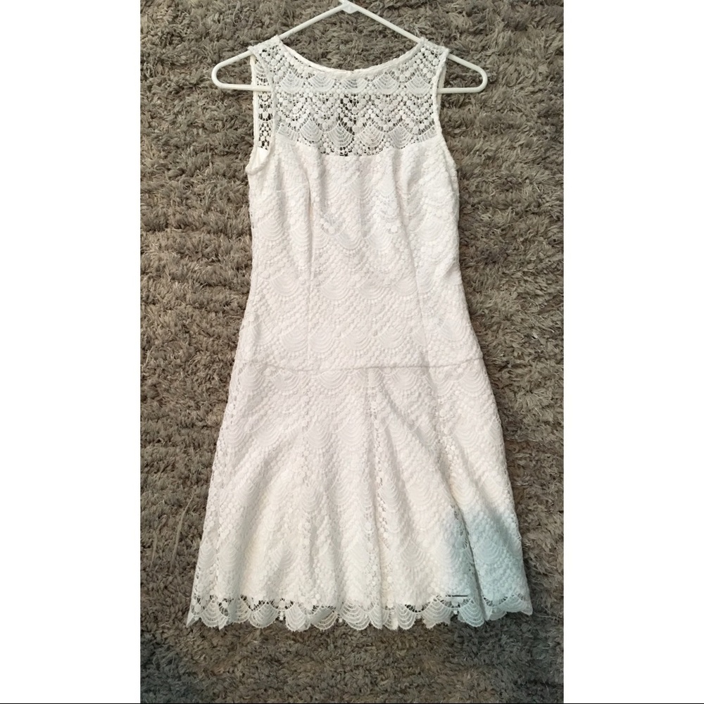 White House Black Market White Lace Dress