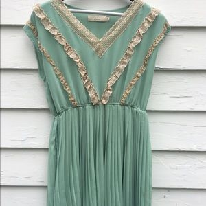 Mint and lace skater style dress