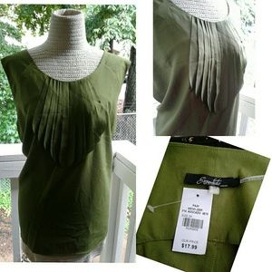 Olive Green Tank Top w/embellishments
