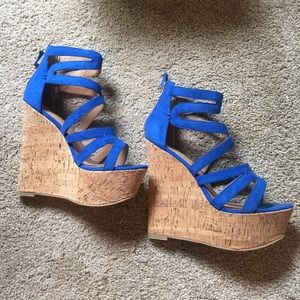 Just Fab Blue Wedges