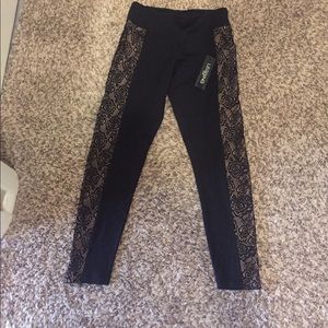 Express high waisted lace insert leggings BNWT
