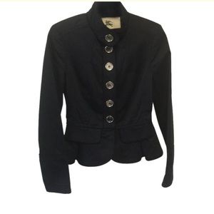 Burberry peplum navy blazer 4