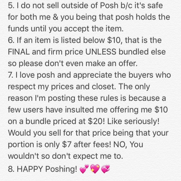 MY POSH CLOSET RULES - Picture 2 of 3
