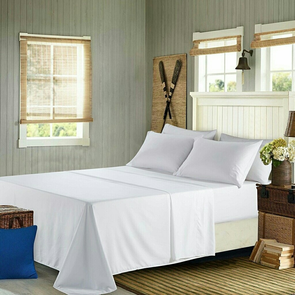 4 Piece Wrinkle Free Bed Sheets with Deep Pocket