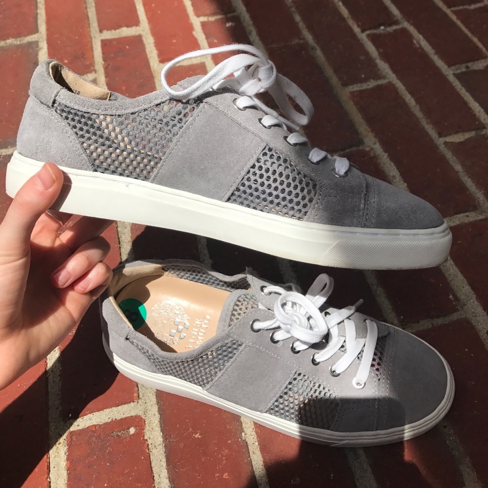 Vince Camuto size 8 sneakers Breya gray grey suede