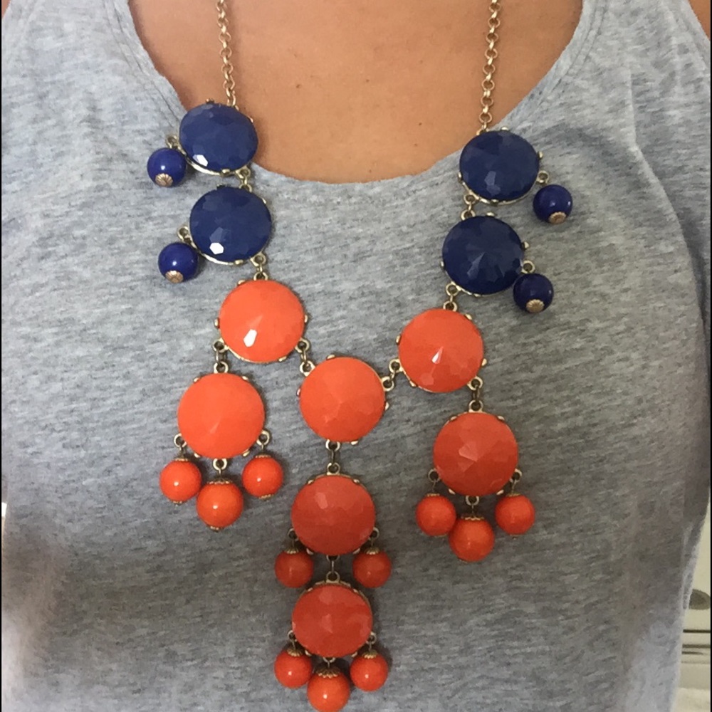Bubble necklace orange & blue