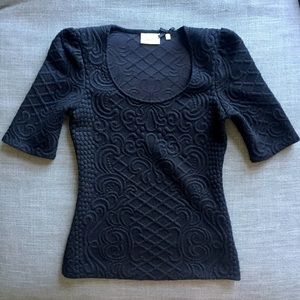 Anthropologie Deletta scoop neck jacquard top