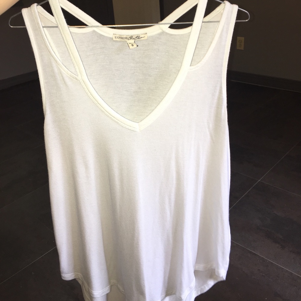 Express all white tank top