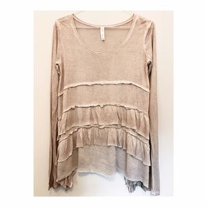 Sand LS 👱🏻‍♀️Ruffled Shirt