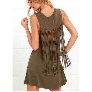 Tshirt dress with fringe back NEVER BEEN WORN