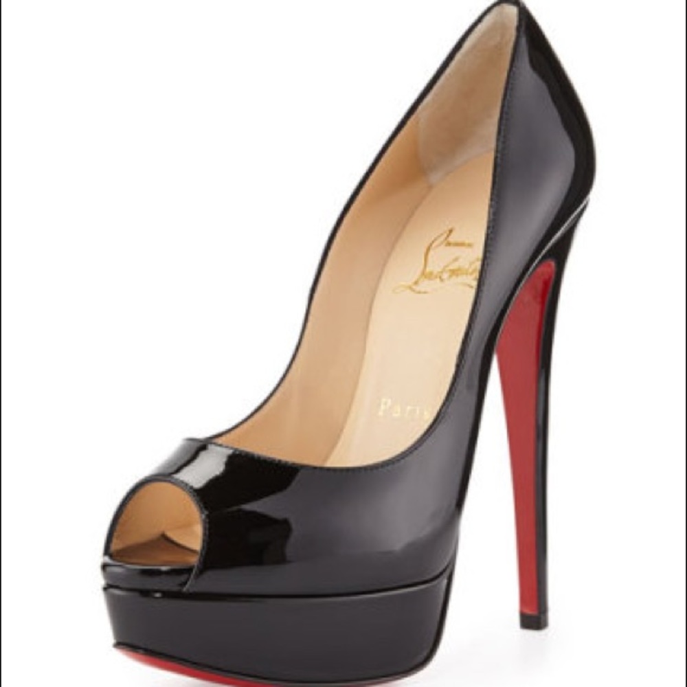 Christian Louboutin Lady Peep Patent Red Sole Pump